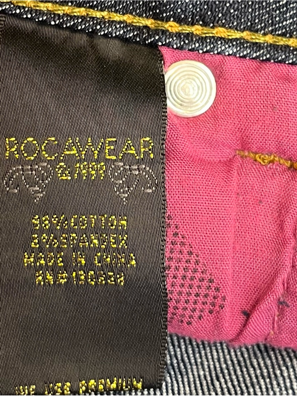 Rocawear Simone Straight Leg Jeans Size 11 Embroidered Pockets Blue Denim - Picture 8 of 10